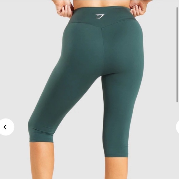 Gymshark Training Cropped Leggings - Obsidian Forrest Green - Picture 3 of 9